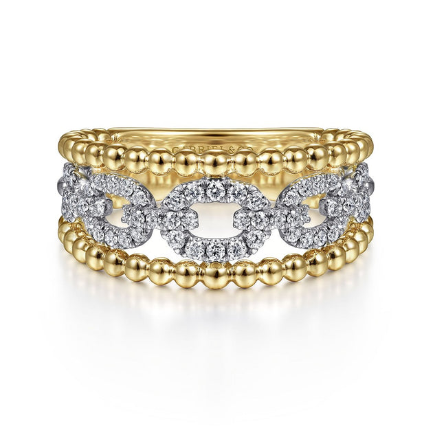 Gabriel & Co. 14KY Bujukan Diamond Link Ring - 0.36cttw – Jewelers