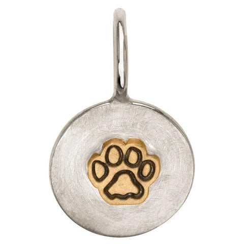 Heather B. Moore Silver Paw Print Round Charm