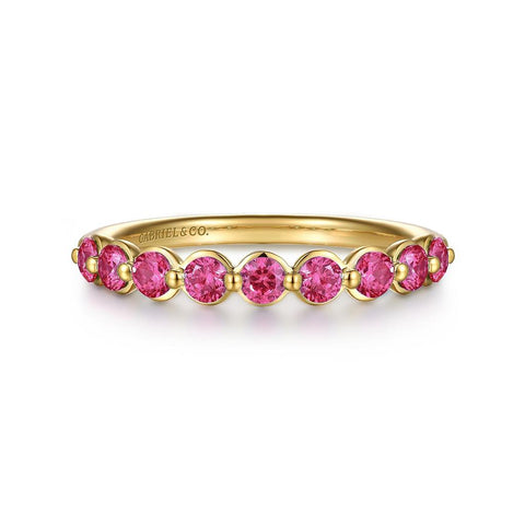 Gabriel & Co. 14k Yellow Gold Ruby Stackable Ring