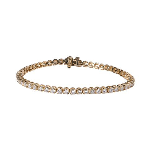 14k Yellow Gold Diamond Tennis Bracelet - 4.00cttw