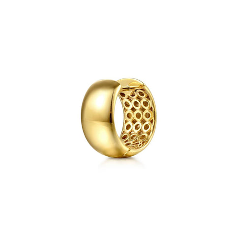 Gabriel & Co. 14k Yellow Wide Wide Huggie Hoop Earrings