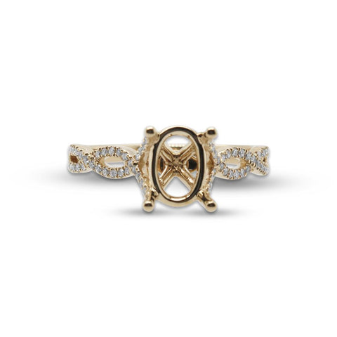 14k Yellow Gold Oval Diamond Engagement Ring