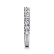 14K White Gold Double Row Diamond Band - .32cttw