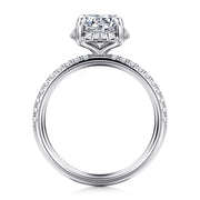 Gabriel & Co. Suede -14K White Gold Round Hidden Halo Diamond and 1.7mm Shank