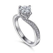 Gabriel & Co 14K White Gold Bypass Round Diamond Engagement Setting