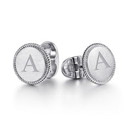 Gabriel & Co. Sterling Silver Round Cufflinks With Twisted Rope Trim