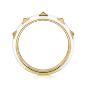 Gabriel & Co. 14k Yellow Gold Pyramid Stackable White Enamel Ring
