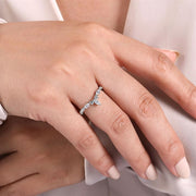 Gabriel & Co. Tulsie - Curved-14K White Gold Diamond Anniversary Band - 0.45 ct