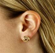 14k Yellow Gold Love Knot Stud Earrings