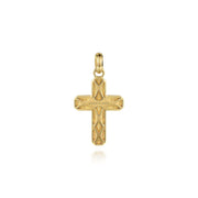 Gabriel & Co. 14K Yellow Gold Brushed Finish Cross Pendant