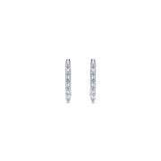 Gabriel & Co 14k White Gold Scalloped Diamond Huggie Hoop Earrings - .23cttw