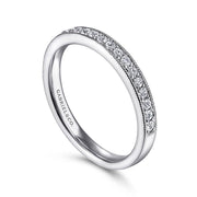 Gabriel & Co. 14K White Gold Micro Pavé Diamond Wedding Band with Millgrain - .24cttw