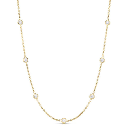Roberto Coin 18k Yellow Gold Diamond By the Inch Station Necklace - 2.55cttw