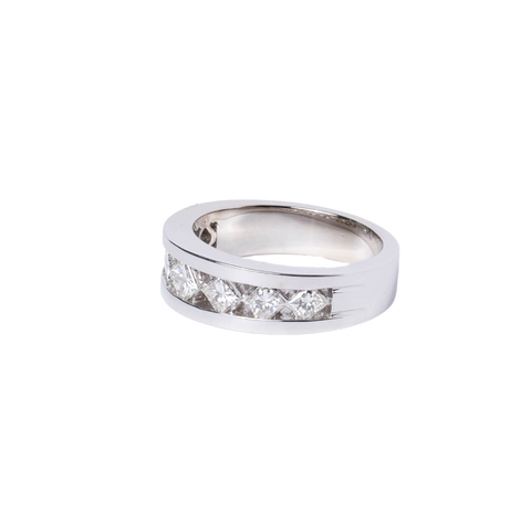14k White Gold Channel Set Diamond band - .98cttw
