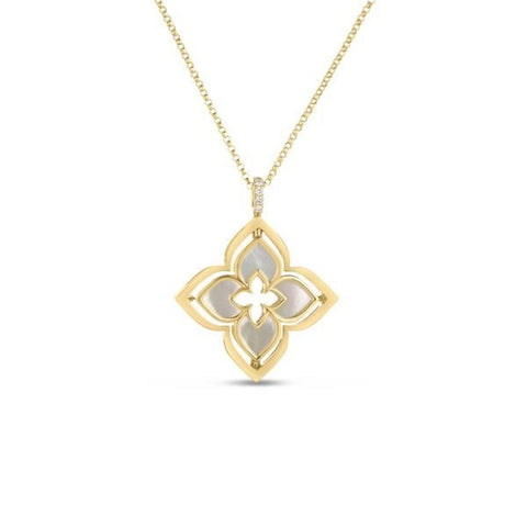 Roberto Coin 18k Yellow Gold Venetian Princess Pirouette Flower Necklace
