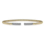 Gabriel & Co. 14K Yellow Gold Bujukan Diamond Bars Bangle