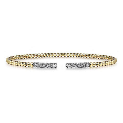 Gabriel & Co. 14K Yellow Gold Bujukan Diamond Bars Bangle