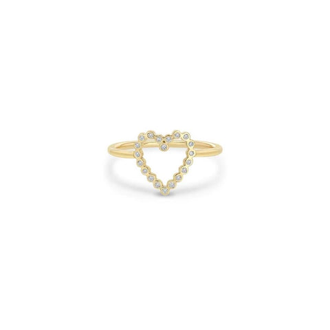 Zoe Chicco 14k Yellow Gold Small Open Heart Ring