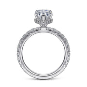 Gabriel & Co. Alina - 14K White Gold Hidden Halo Pear Shape Diamond Engagement Setting