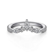 Gabriel & Co. Tulsie - Curved-14K White Gold Diamond Anniversary Band - 0.45 ct