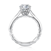 14k White Gold Accented Soliatire Engagement Ring Moutning