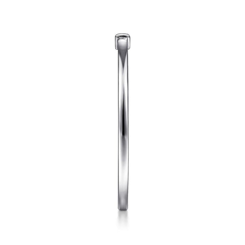 Gabriel & Co. 14k White Gold Bar Set Baguette Diamond Ring