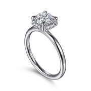 Gabriel & Co. 14K White Gold Round Hidden Halo Diamond Engagement Ring Mounting
