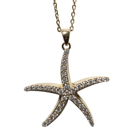 Yellow Gold Diamond Starfish Pendant