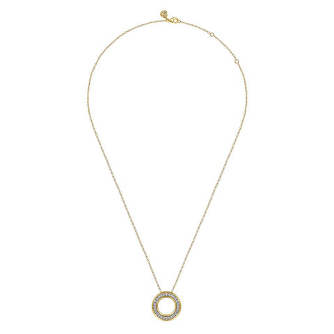 Gabriel & Co. 14k Yellow Gold Diamond Circle Necklace - .31cttw