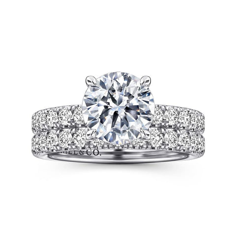 Gabriel & Co. 14k White Gold Diamond Engagement Ring Mounting - .48cttw