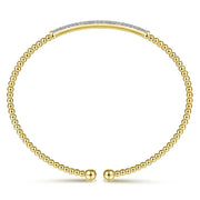 Gabriel & Co. 14k Yellow Gold Bujukan Diamond Split Bangle Bracelet -.34cttw