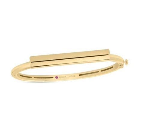 Roberto Coin 18k Yellow Gold Domino Bar Bangle Bracelet