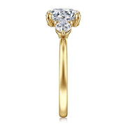 Gabriel & Co. 14k Yellow Gold 3-Stone Engagement Ring Mounting - .34cttw
