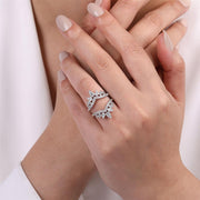 Gabriel & Co. 14K White Gold Bursting Chevron Diamond Ring Enhancer - .99cttw