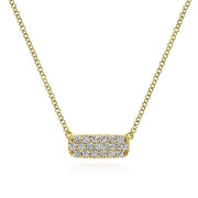 Gabriel & Co. 14k Yellow Gold Diamond Bar Pendant Necklace - .18cttw