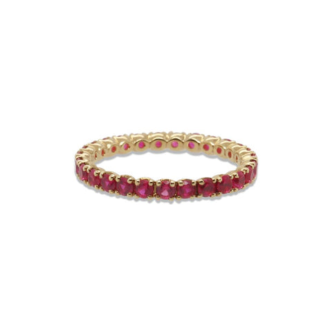18k Yellow Gold & Ruby Eternity Band - 1.35cttw