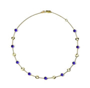 Ippolita Polished Rock Candy Wavy Disc & Stone Slice Necklace - 18k Yellow Gold in Lapis