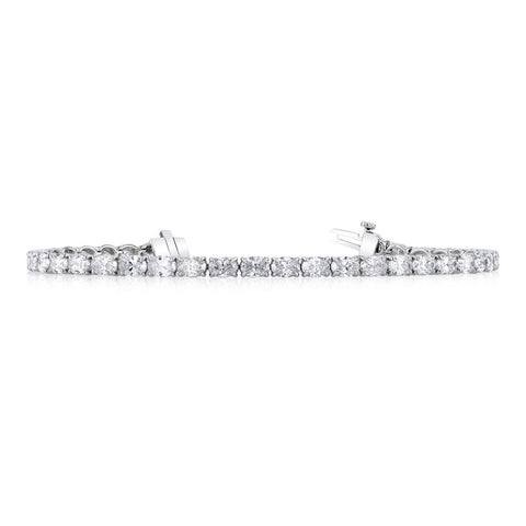 14k White Gold Oval Diamond Bracelet - 7.36cttw