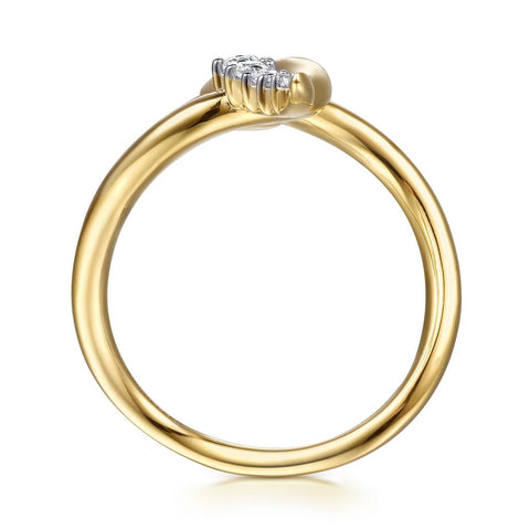 Gabriel & Co. 14k Yellow Gold Diamond Snake Ring - .15cttw