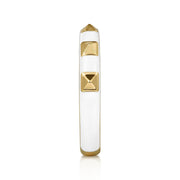 Gabriel & Co. 14k Yellow Gold Pyramid Stackable White Enamel Ring