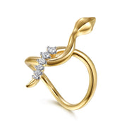 Gabriel & Co. 14k Yellow Gold Diamond Snake Ring - .15cttw
