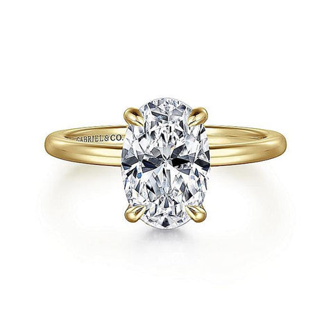 Gabriel & Co. Rainah - 14K Yellow Gold Hidden Halo Oval Diamond Engagement Setting