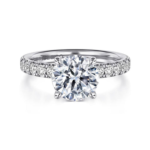 Gabriel & Co. 14k White Gold Diamond Engagement Ring Mounting - .48cttw