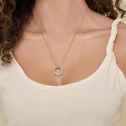 Gabriel & Co. 14k Yellow Gold Diamond Circle Necklace - .31cttw