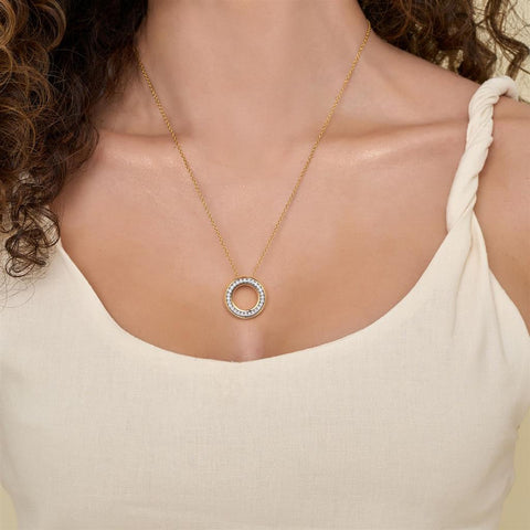 Gabriel & Co. 14k Yellow Gold Diamond Circle Necklace - .31cttw