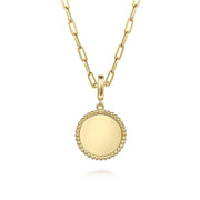 Gabriel & Co. 14K Yellow Gold Bujukan Round Medallion Pendant