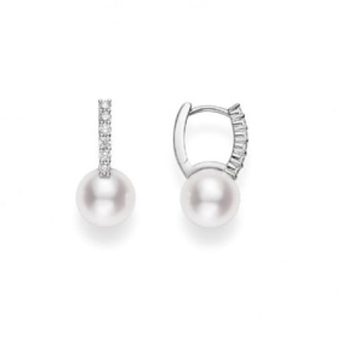 Mikimoto Classic Elegance Akoya Cultured Pearl Earring with Diamonds