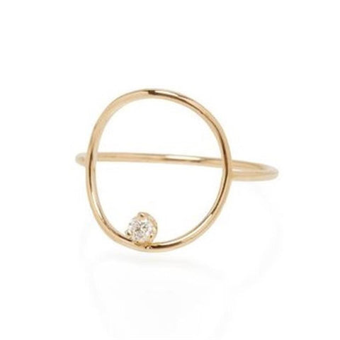Zoe Chicco 14 Yellow Gold Circle Diamond Ring - .05cttw
