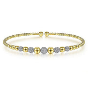 Gabriel & Co. 14K Yellow-White Gold Bujukan Diamond Stations Bangle