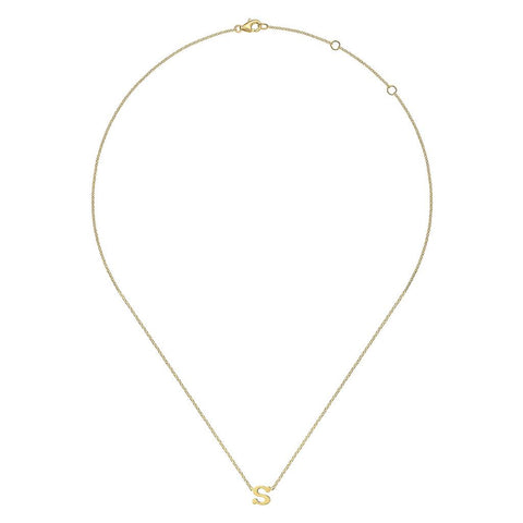 Gabriel & Co 14K Yellow Gold "S" Initial Necklace
